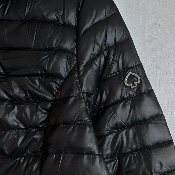 Kate Spade Down Puffer Hooded Black Jacket Womens - Picture 4 of 11